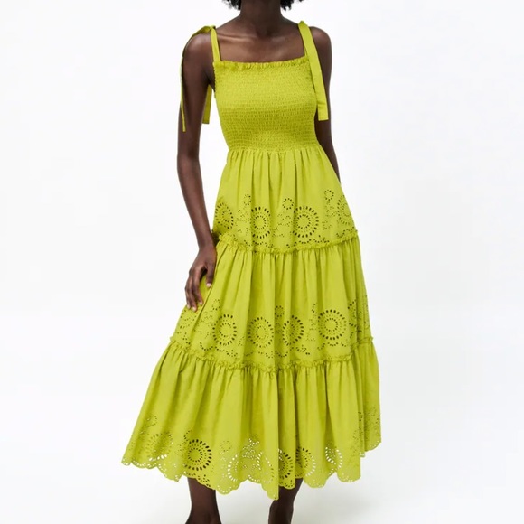 Zara Dresses & Skirts - Zara OPENWORK EMBROIDERED DRESS